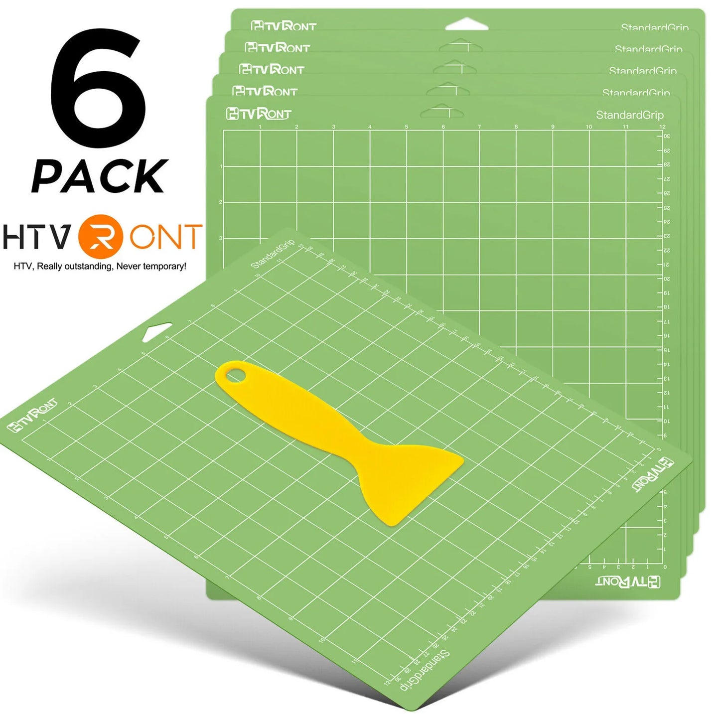 HTVRONT 6 Pek 12x12in Warna Campuran Tikar Pemotong Pelekat PVC Alas Alat Plat Asas untuk Cricut Explore Air/Air2/Maker Mesin DIY