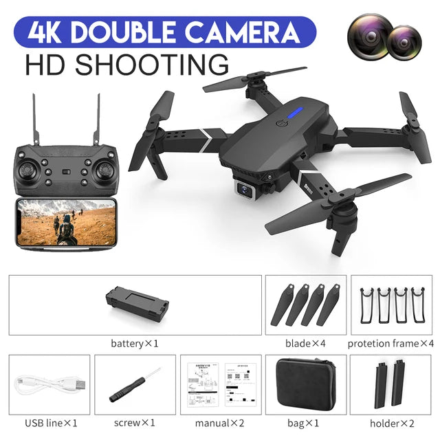 Dron M12 untuk Kanak-kanak Mini Dron dengan Kamera untuk Dewasa 4K HD Dron Simulator Barang Hebat WIFI FPV Hadiah Mainan Pemula Jejak Penerbangan