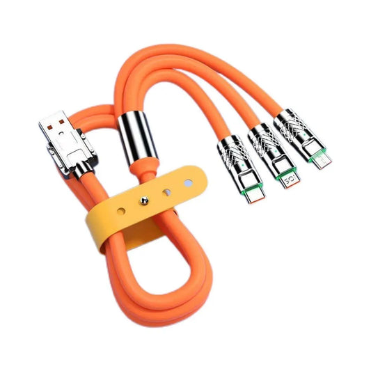 3 in 1 120W 6A Fast Charging Type C Cable Micro USB for iPhone Charging Cable for Samsung Huawei Xiaomi Phone Charger USB Cable