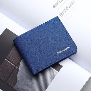 Classic Short Canvas Men Wallets Fashion Famous Brand Multi-Slot Coin Purses Pocket Photo Card Holder High Quality Male Wallets