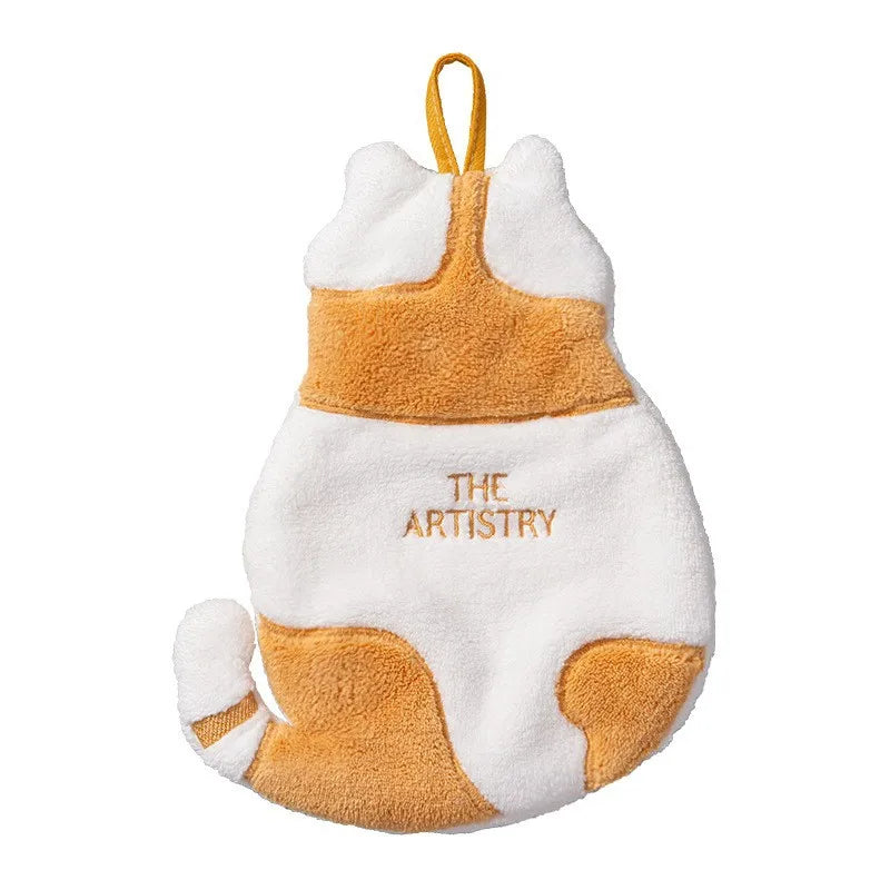 Cute Cat Hand Towel For Child Super Absorbent Microfiber Kitchen Towel High-efficiency Tableware Cleaning Towel Kitchen Tools