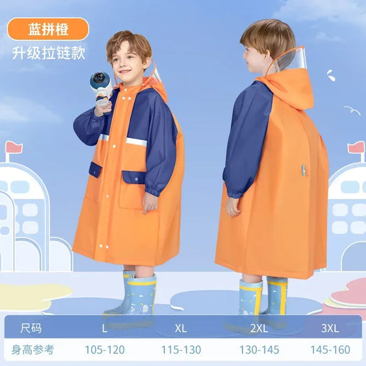 Kids Rain Coat Children's Raincoat College Style Kindergarten School Primary School Full Body Waterproof Children's Raincoat