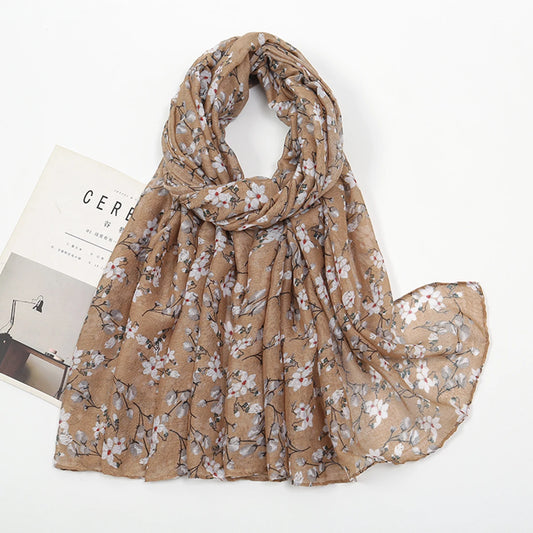 Fashion Printed Floral Viscose Hijab untuk Wanita Muslim Shawl Scarf High Quality Print Soft Pashmina Curi Wrap Snood Muslim Hijab