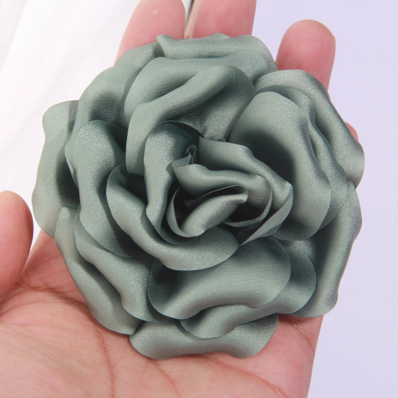 9cm Handmade Artificial Satin Peony Flower for Hairpin Clip Apparel Headwear DIY Accessories DIY rosette Fabric Silk organza