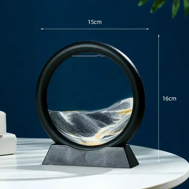 Gambar Seni Pasir Bergerak 3D Bergerak Kaca Bulat 3D Landskap Laut Dalam Desktop Lukisan Pasir Kraf Pasir Hisap Hiasan Pejabat Rumah