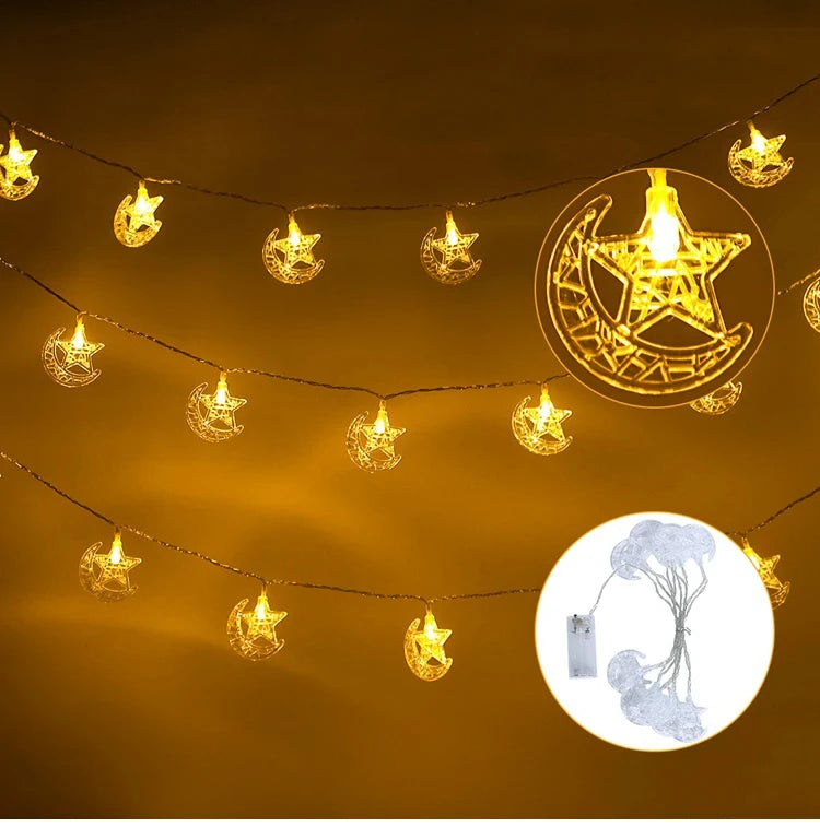 Bintang Bulan Eid Mubarak String Light 2024 Hiasan Ramadan Untuk Rumah Ramadan Kareem Islam Hiasan Pesta Muslim Hadiah Idul Adha