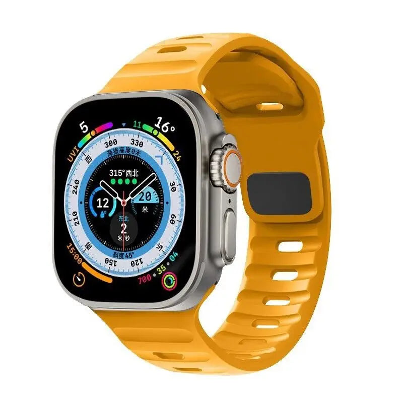 New Original Silicone Strap For Apple Watch Ultra 49mm Sports Bracelet iWatch Series 9 8 7 45mm 41mm 6 5 4 3 SE2 44mm 40mm Band