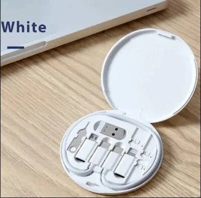 Portable Multifunctional Data Cable Storage Box, 60W Fast Charging Mobile Phone Holder, Charging Cable Set, Multi Head Conversio