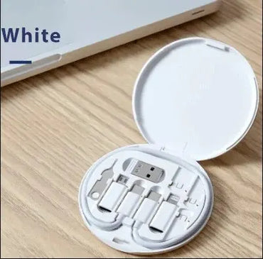 Portable Multifunctional Data Cable Storage Box, 60W Fast Charging Mobile Phone Holder, Charging Cable Set, Multi Head Conversio