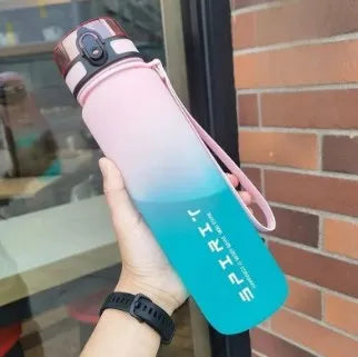 500/1000ML Sports Water Bottle Large Capacity Leak Proof Colorful Plastic Cup Portable Outdoor Travel Gym Fitness Jugs Drinkware