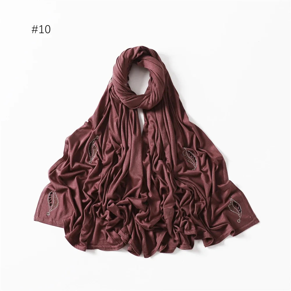 170*70CM Berlian buatan Jersi Premium Tudung untuk Wanita Tudung Tudung Biasa Wanita Muslimah Jersi Hijab Serban Pakaian Islam
