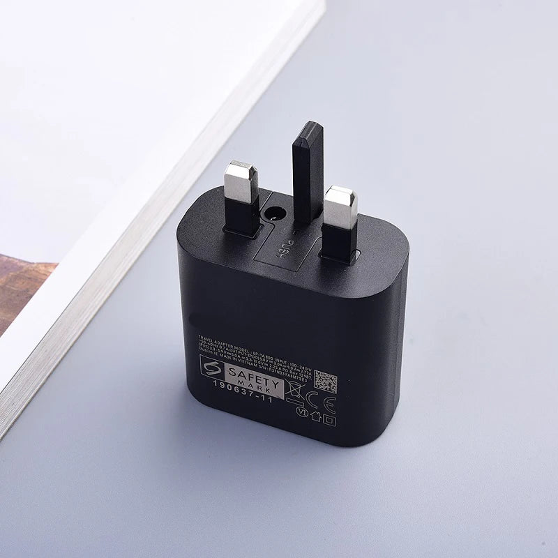 For Samsung S21 Note 20 10 Ultra Super Fast Charger 25W UK Plug Power Adapter Dual Type C Cable For Galaxy S20 Plus S10+ A70 A80