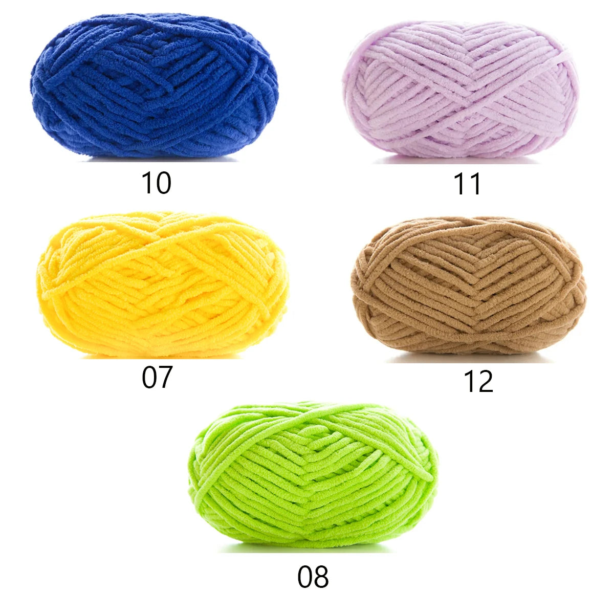 5pcsX50g Thick Velvet Yarn Handmade DIY Knitting Yarn Wholesale Wool Line Scarf Hat Soft Chenille Yarn Knit Wol