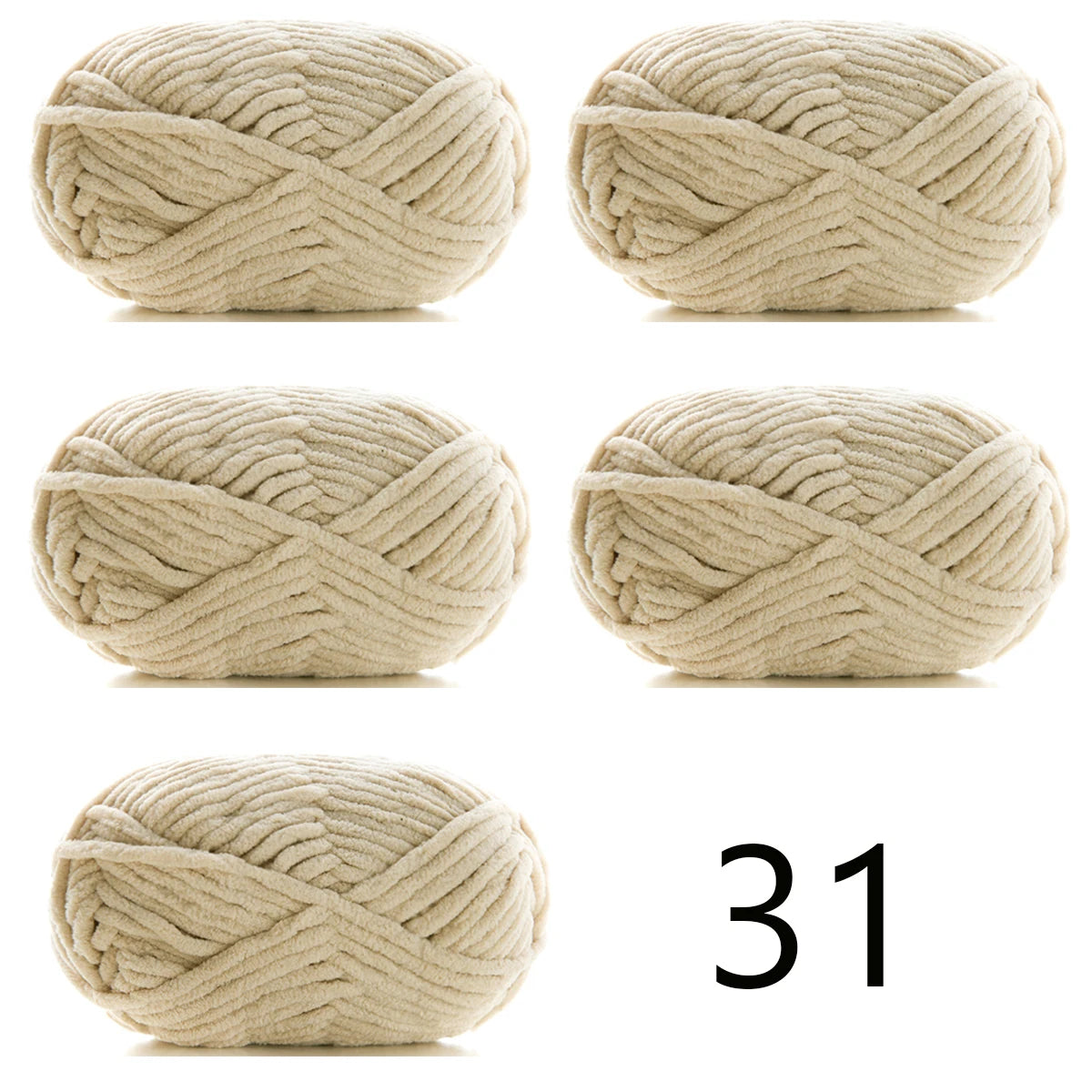 5pcsX50g Thick Velvet Yarn Handmade DIY Knitting Yarn Wholesale Wool Line Scarf Hat Soft Chenille Yarn Knit Wol