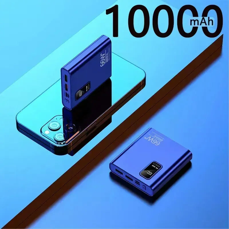Bank Kuasa 66W 50000mAh Pengecasan Super Cepat Power Bank Pengecas Mudah Alih Paparan Digital Pek Bateri Luaran untuk iPhone Xiaomi