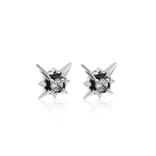 2022 New Trend Black Zircon Star Stud Earrings for Men Women Black Couple Personality Hip-hop Earrings Party Accessories Jewelry