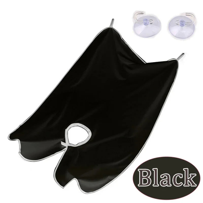 Apron Cukur Janggut Lelaki Cukur Rambut Hitam Apron Cukur Ib Trimmer Pemegang Penangkap Janggut Alat Pembersih Rumah Tangga Kalis Air