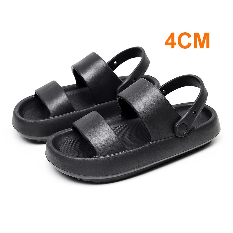 Rimocy Soft Bottom Cloud Slippers Women 2024 Summer Thick Soled Platform Sandals Woman Non Slip Bathroom Slippers Flip Flops