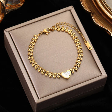 EILIECK 316L Stainless Steel Gold Color Bracelet for Women Simple Style Link Chain Bangle Trendy Fashion Non-fading Jewelry Gift