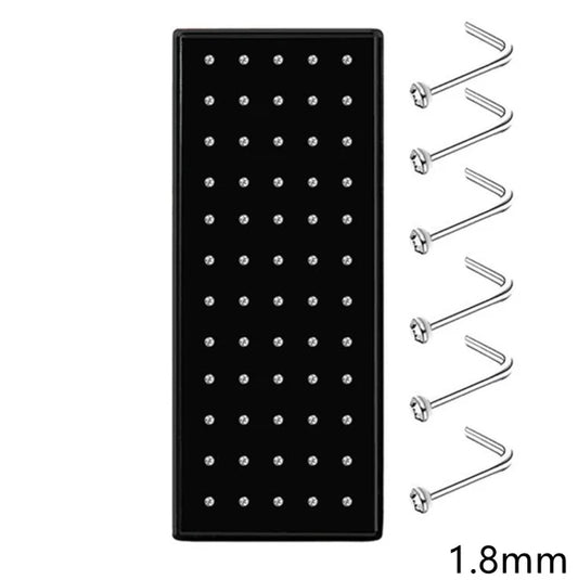 40/60PC Set Fashion Crystal C Shape Nose Ring Stainless Steel Multicolor Bend Nose Stud for Women Aro Nariz Anneau Nez Piercing