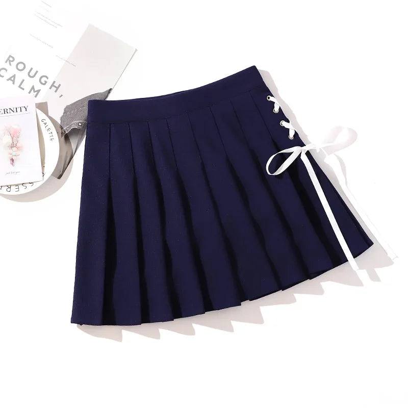 Skirt Mini Pinggang Tinggi Hitam Punk Pleated Vintage Skirt Gothic Streetwear Cross Cetak Skirt Wanita Berlipat Lolita Skirt Harajuku