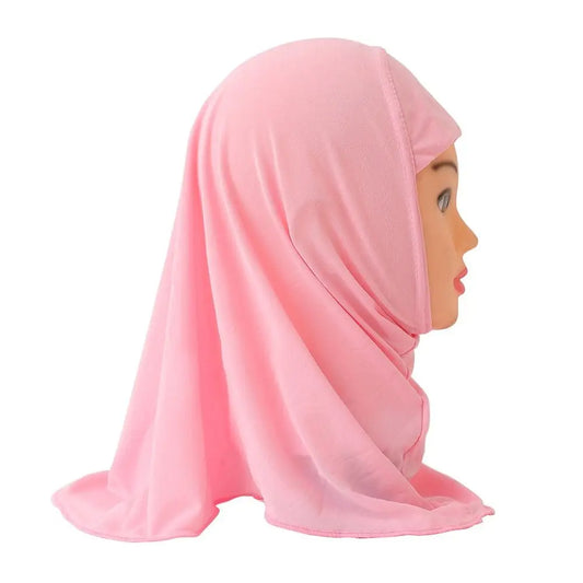 Muslim Girls Kids Hijab Islamic Scarf Shawl Material Lembut dan Stretch untuk 2 hingga 7 tahun Girls 50cm Anak Hijab