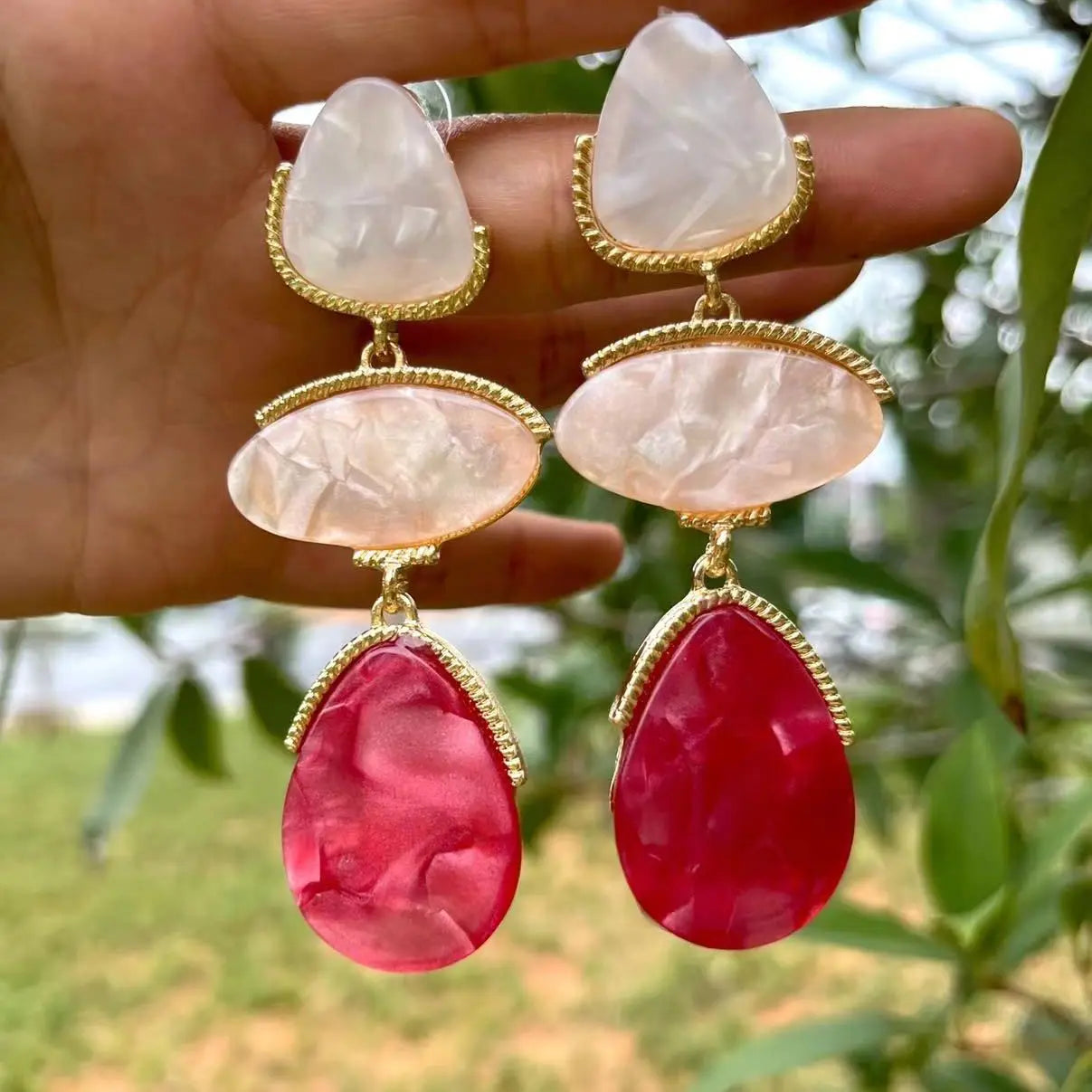 Anting Titisan Air Resin Baharu untuk Barang Kemas Kasual Parti Wanita