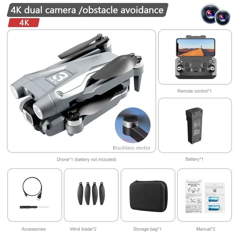 Drone Z908 Pro Max Dwi Kamera Profesional Tanpa Brushless Motor GPS Aliran Optik Pengelakan Halangan Quadcopter Lipat 8K Drone