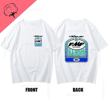 Jualan Panas Ekzos FMF Racing Ama Motocross Tee Pakaian Fesyen Leher Bulat Lengan Pendek Musim Panas Mens Cool Top 100% Cotton T Shirt