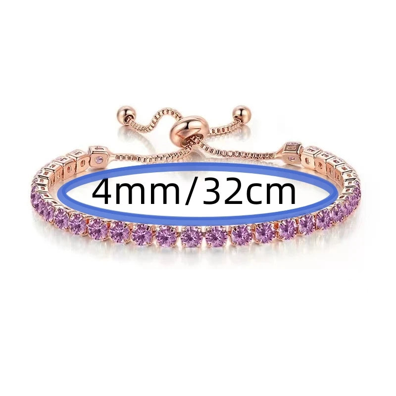 Wu's 2022 Fashion Shiny Crystal Push-pull Bracelet Light Luxury Micro-inlaid Zircon Bracelet Women's Simple Adjustable Jewelry