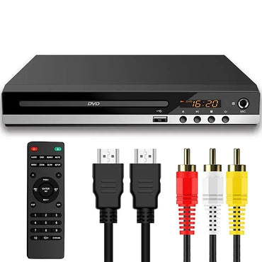Pemain DVD HD 1080P Definisi Tinggi CD/EVD/VCD Pemain Multimedia Kabel AV&Output USB dengan Alat Kawalan Jauh untuk Pesta Karaoke di Rumah