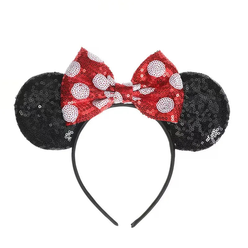 Cartoon Anime Mouse Ears Headband for Women Men Hair Accessories Cute Mouse Elasticity Bow Headdress Toys Childrens Xmas Gifts