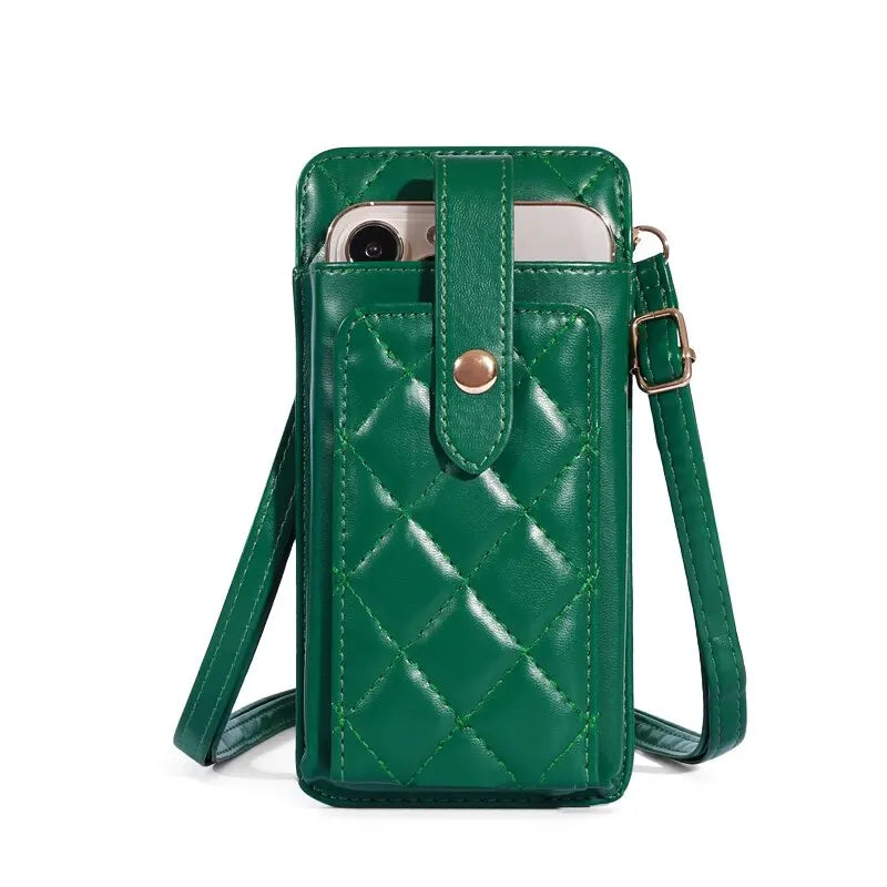 Fashion Single Shoulder Crossbody CellPhone Bag Mini Versatile Satchel Multi CardPosition Card Bag Keycase Female