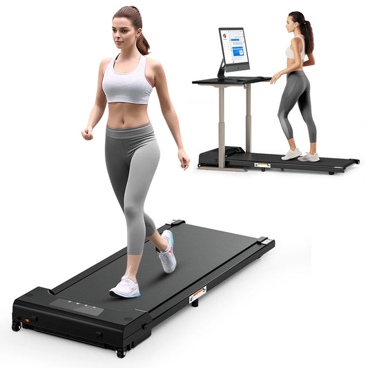 Walking Pad 二合一办公桌下跑步机,低噪音步行垫跑步慢跑机,带遥控器家庭办公室