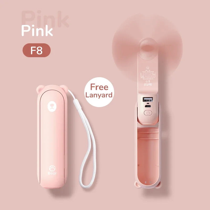 JISULIFE Kipas Pegang Tangan Mini Mudah Alih, USB Boleh Dicas semula 4500mAh Kipas Kecil Senyap untuk Rumah, Kipas Poket, Penyejukan ElektrikVentoinha