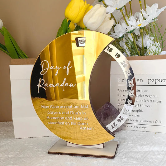 Rotating Eid Countdown Calendar 2024 Eid Celebrate Al Adha Gifts Ramadan Desktop Home Table Decro Acrylic Muslim Timer Calendar