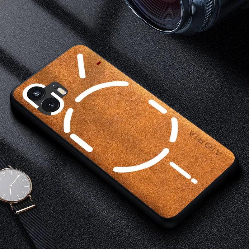 Premium Luxury leather Phone Case for Nothing Phone 2 1 Gaya Perniagaan Retro Funda penutup warna pepejal