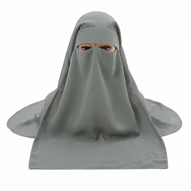 Tudung Muka Muslim Tudung Tudung Islam Niqab Burqa Bonnet Hijab Chiffon Veil Hiasan Kepala Abaya Tudung Wanita Sunscreen Araba Balut Panjang
