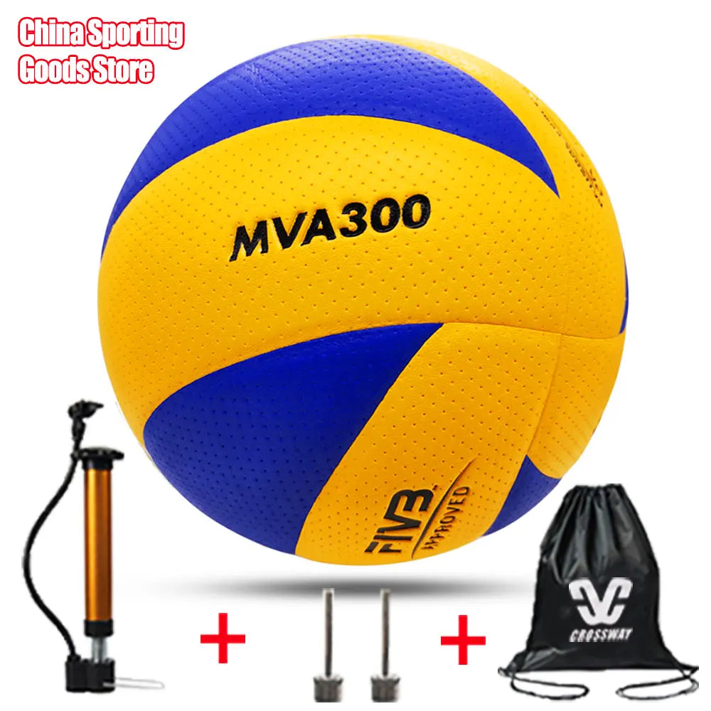 Boy Christmas Gift Volleyball ball,Model200/300, Super Hard Fiber, Brand, Competition, Size 5,Optional Pump + Needle + Net Bag