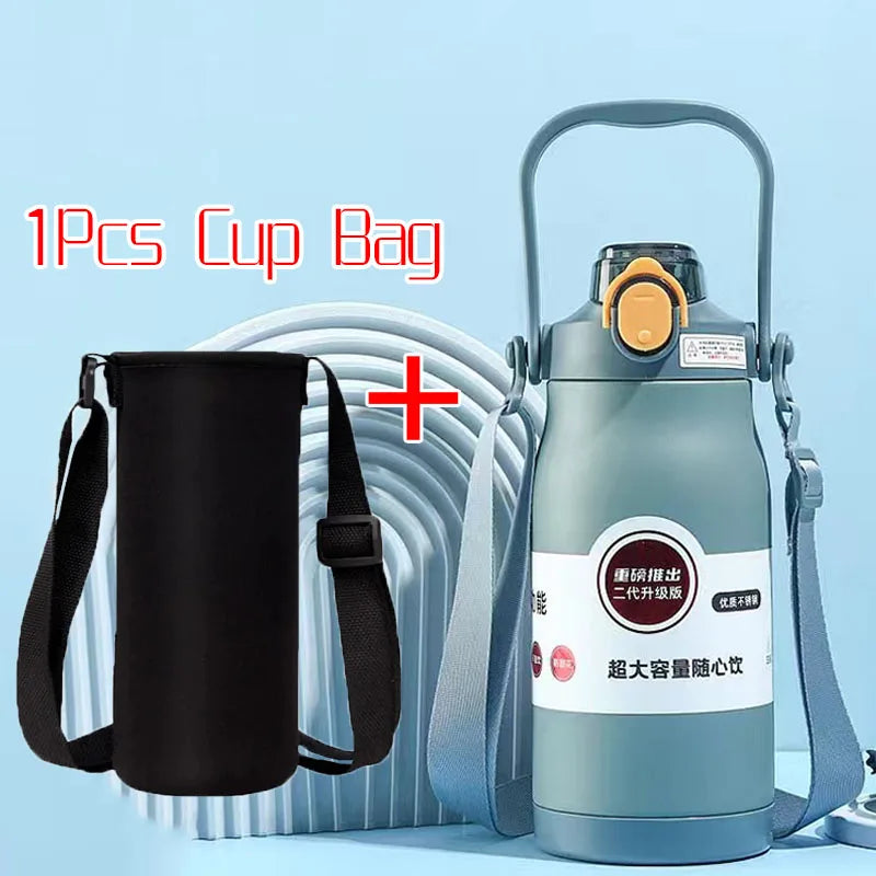 1600ml Large Capacity Thermal Water Bottle Stainless Steel Thermo Bottle Tumbler Thermos Mug Insulated Cup Thermos Kids Gifts