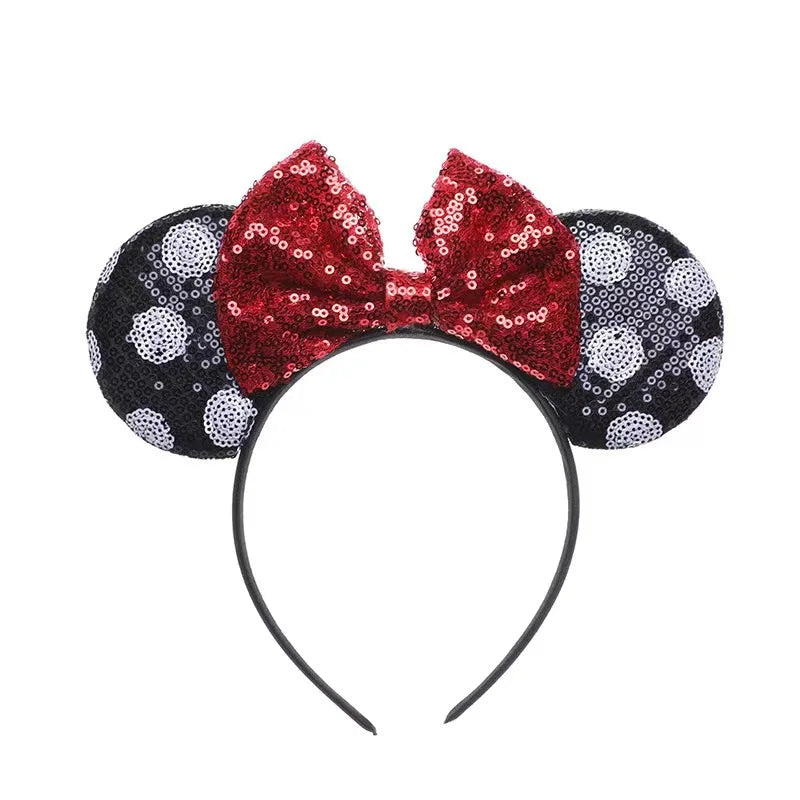 Cartoon Anime Mouse Ears Headband for Women Men Hair Accessories Cute Mouse Elasticity Bow Headdress Toys Childrens Xmas Gifts
