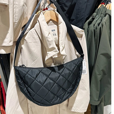 Beg Bahu Berkuilt Fesyen Beg Ladu Bergaya Beg Selempang Bulan Sabit Berkapasiti Besar Beg Setengah Bulan Bergaya Beg Beg Satchel Mudah