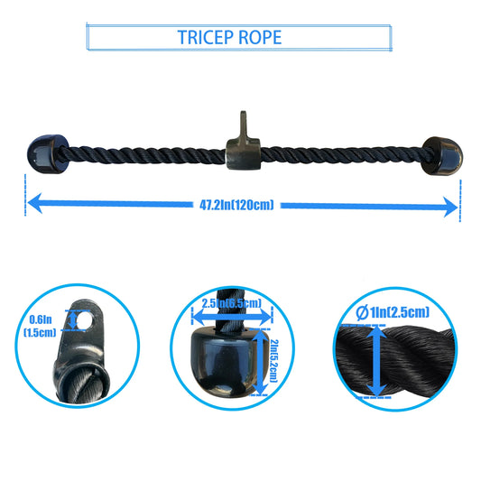 1pc Long Tricep Rope, Pull Down Machine Attachment 120/150/180cmLength For Strength Training Muscle Exercise