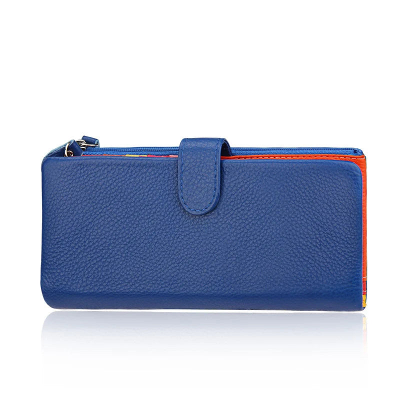 Dompet Wanita Panjang Kulit Tulen Dompet Wanita Zip Dompet Syiling Wanita Berkapasiti Besar Beg Telefon Pemegang Kad Mewah Dompet Wang