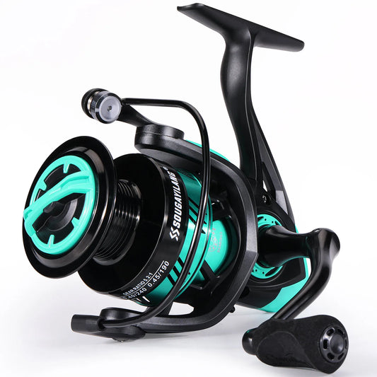 Sougayilang 1000 2000 Spinning Fishing Reel 5.2:1 Gear Ratio Max Drag 8Kg Carp Fishing Reel with Aluminium Spool for Saltwater