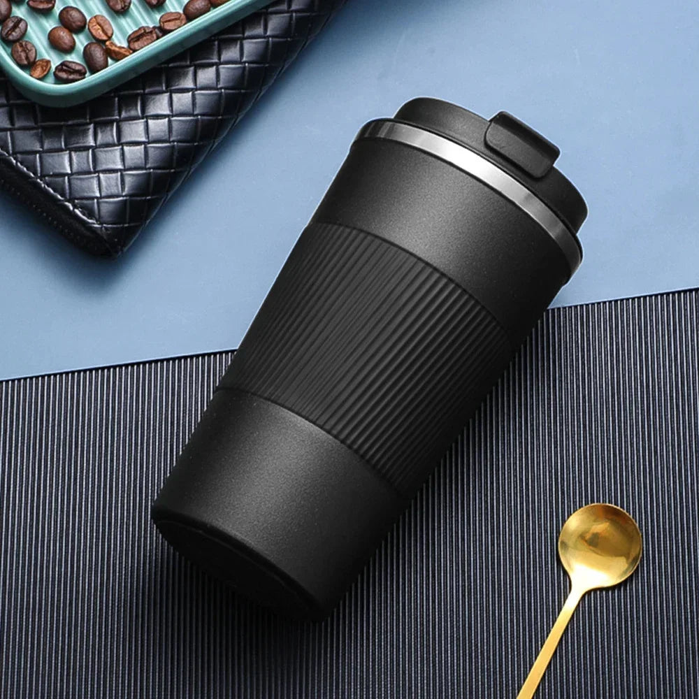 510ml Double Stainless Steel 304 Coffee Thermos Mug Leak-Proof Non-Slip Car Vacuum Flask Travel Thermal Cup Water Bottle
