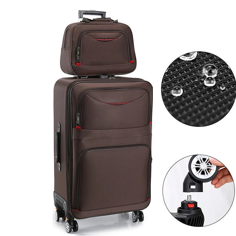 Beg Troli Beg Perjalanan Berkapasiti Besar Kalis Air Oxford Rolling Luggage Roda universal 20 inci Kabin Membawa Bagasi