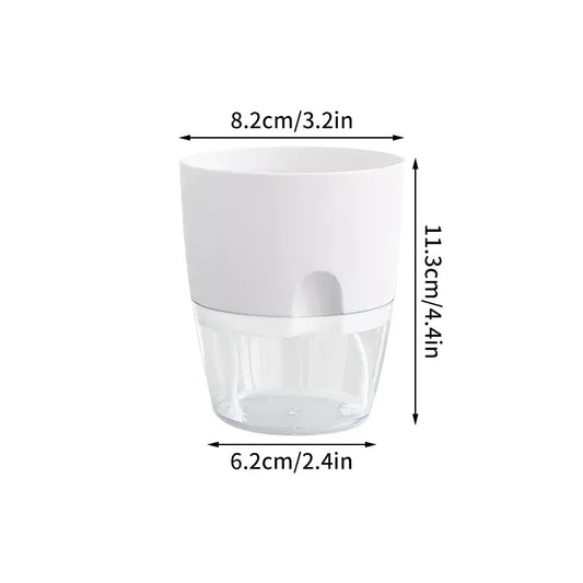Self Watering Flower Pot Plastic Hydroponics Plants Pot Succulent Potted Planters Transparent Home Office Desktop Decoration