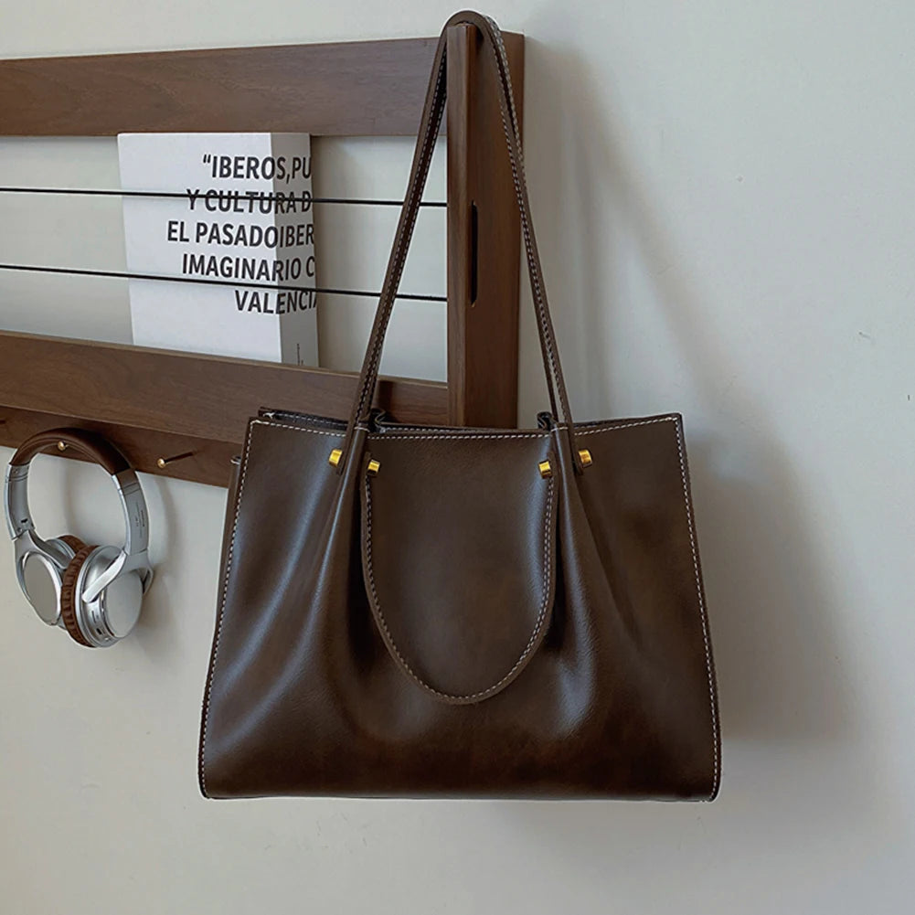 Beg Bahu untuk Wanita dengan Berbilang Poket Beg Ketiak PU Kulit Zipper Penutupan Beg Beg Tangan Beg Tangan untuk Sekolah Kerja
