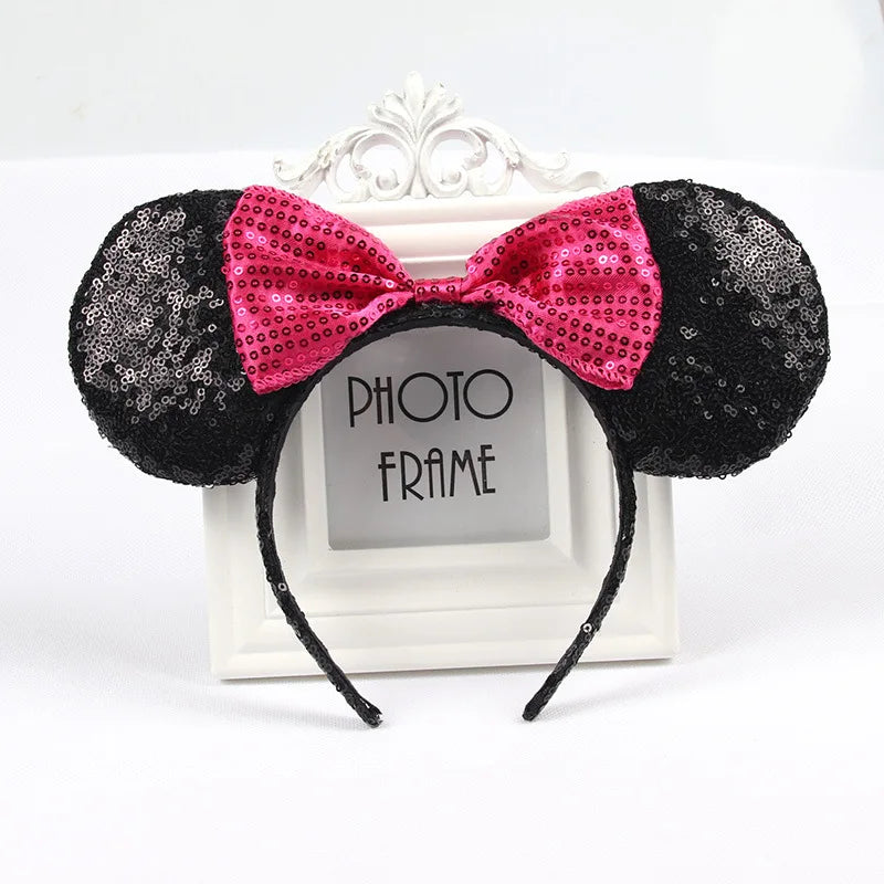 Cartoon Anime Mouse Ears Headband for Women Men Hair Accessories Cute Mouse Elasticity Bow Headdress Toys Childrens Xmas Gifts